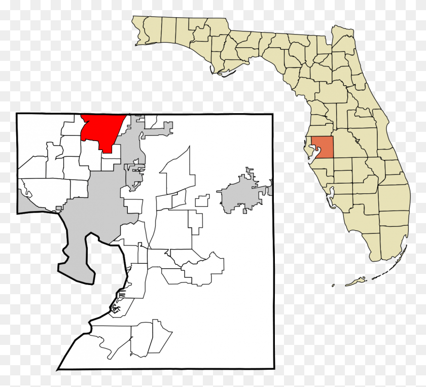1135x1023 Hillsborough County Florida, Map, Diagram, Atlas HD PNG Download