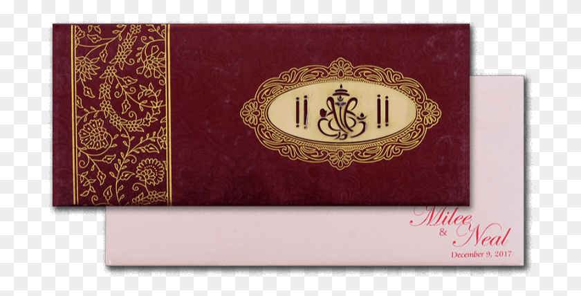 701x368 Hindu Wedding Cards Motif, Text, Label, Passport HD PNG Download