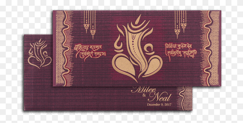 701x368 Hindu Wedding Cards Paisley, Text, Label, Passport HD PNG Download
