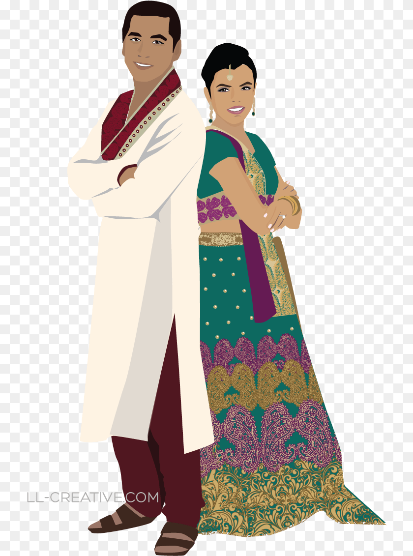 732x1131 Hindu Wedding Clipart Indian Couple Clipart, Adult, Person, Woman, Female PNG