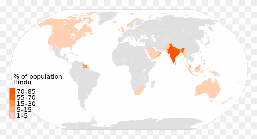 1274x644 Индуизм Процент Населения В Каждой Нации Карта Мира Древний Рим На Карте Мира, Карта, Диаграмма, Атлас Hd Png Скачать