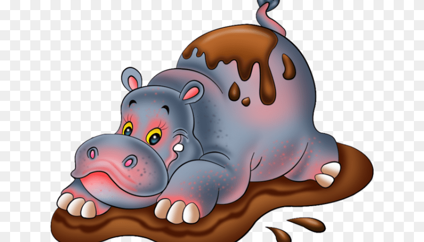 640x480 Hippo In Mud Clipart, Animal, Mammal, Fish, Sea Life PNG