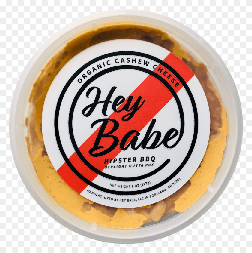 1000x1002 Hipster Bbq Hey Babe Organic Cashew Cheese Hey Babe, Label, Text, Ketchup HD PNG Download