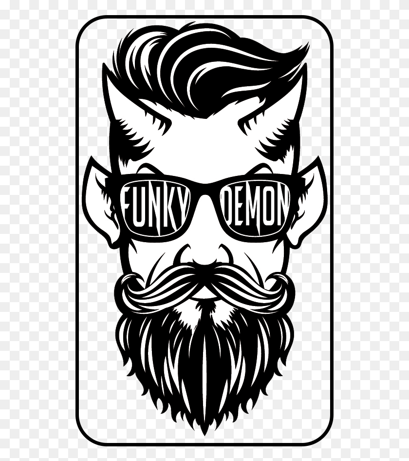 531x886 Hipster Devil, Stencil, Face, Goggles HD PNG Download