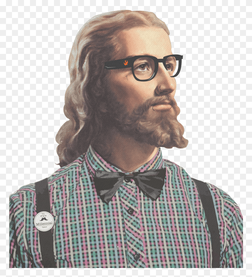 1000x1110 Hipster Jesus, Person, Human, Glasses HD PNG Download