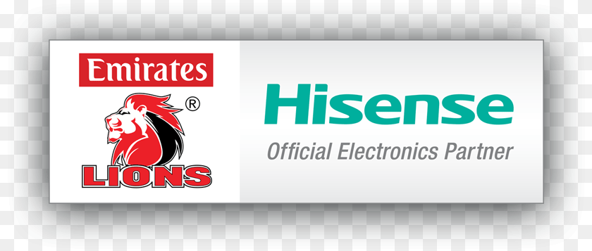 826x357 Hisense Announces Emirates Lions Partnership Hisense, Logo, Text, Advertisement Clipart PNG