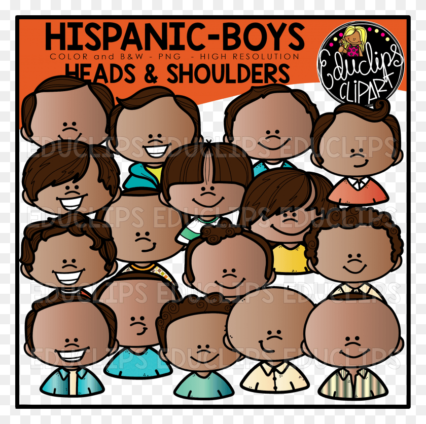 2100x2093 Hispanic Boys Heads Amp Shoulders Cartoon, Crowd, Plant, Food HD PNG Download