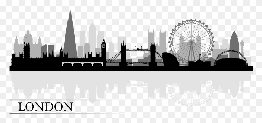 1418x612 History Of The Accl Free Vector City Skyline London, Amusement Park, Ferris Wheel, Theme Park HD PNG Download