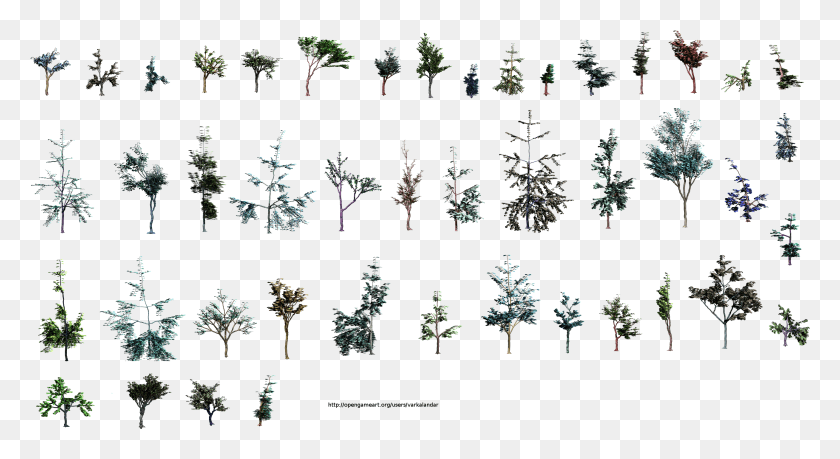 2615x1339 Hjm Маленькие Деревья Sideview V2 Alpha, Дерево, Растение, Орнамент Hd Png Скачать