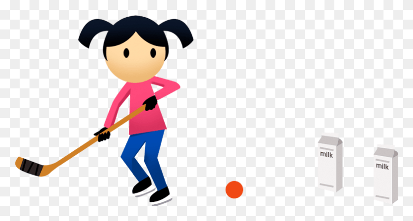 786x394 Hockey Shooting Cartoon Children Playing Hockey, Female, Girl, Sport HD PNG Download