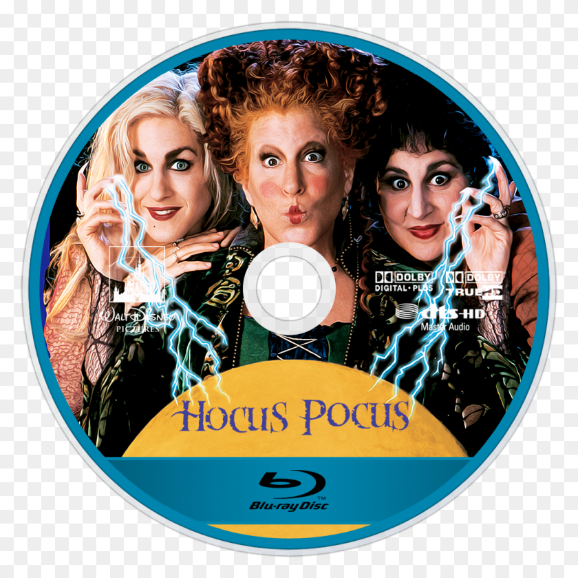 1000x1000 Descargar Png Hocus Pocus Bluray Disc Image Hocus Pocus Movie Cover, Disco, Persona, Humano Hd Png
