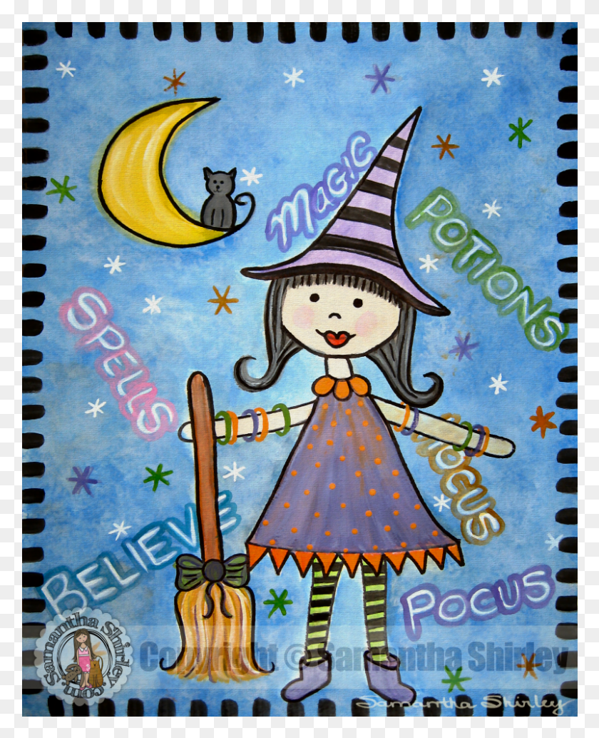 801x1001 Hocus Pocus Halloween Witchy Magic Girls Kids Wall Cartoon, Poster, Advertisement, Leisure Activities HD PNG Download