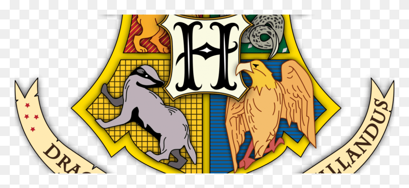 1190x500 Hogwarts Coat Of Arm Hogwarts Sigil, Bird, Animal, Text HD PNG Download