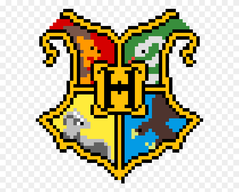 589x613 Hogwarts Crest Pixel Art Hogwarts Crest, Number, Symbol, Text HD PNG Download
