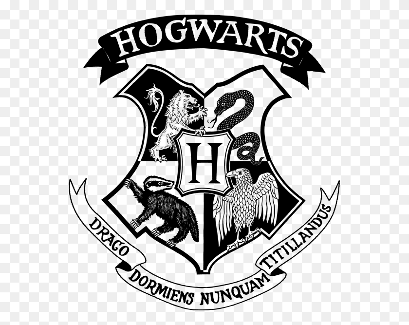 557x607 Hogwarts Logo Hogwarts Letter Crest, Gray, Outdoors, Text HD PNG Download