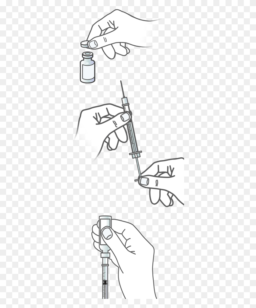 369x952 Hold The Syringe And Vial Firmly In One Hand Trigger, Tool, Clamp, Fist HD PNG Download
