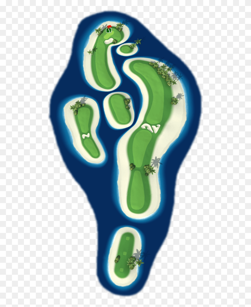 523x968 Descargar Png Hoyo 2 Mapa Tropic Kings Tournament Golf Clash, Planta, Pasta De Dientes, Símbolo De Reciclaje Hd Png