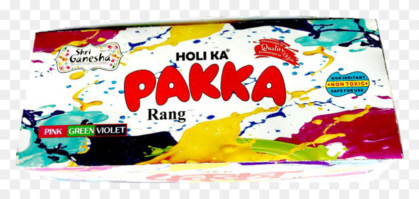 941x409 Holi Ka Pakka Rang Flyer, Food, Text, Sweets HD PNG Download