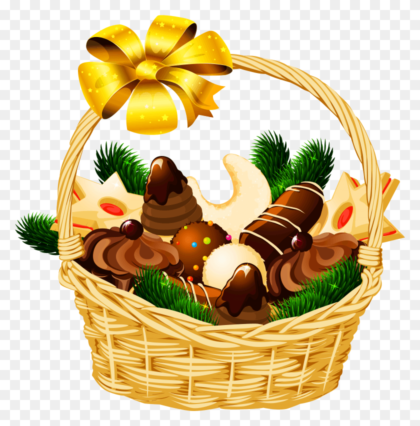 3857x3920 Holiday Christmas Basket Picture Christmas Basket Vector, Birthday Cake, Cake, Dessert HD PNG Download