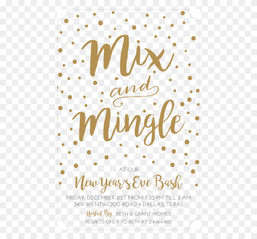 466x720 Holiday Mix And Mingle Gold Dots Invitation Music, Text, Alphabet, Rug HD PNG Download