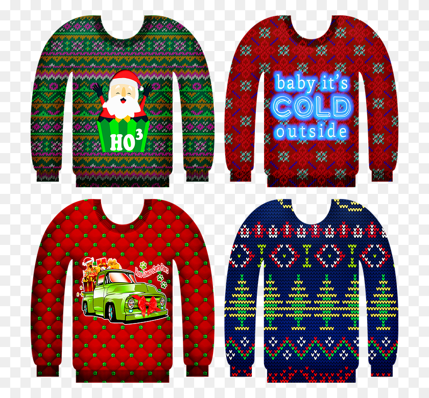 720x720 Holiday Party Ugly Christmas Sweater, Clothing, Apparel, Sleeve Descargar Hd Png