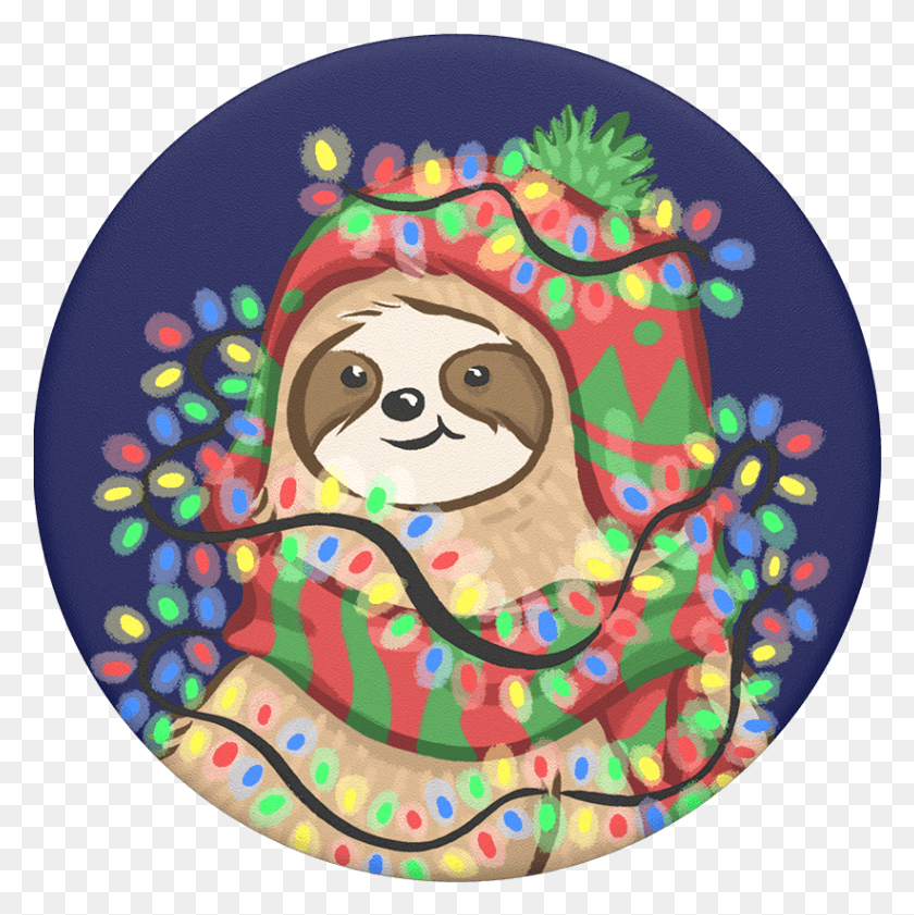 822x824 Holiday Sloth Popsockets Holiday Popsockets, Birthday Cake, Cake, Dessert HD PNG Download