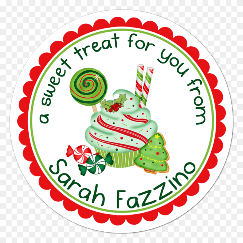 868x867 Holiday Sweets Personalized Sticker Christmas Stickers Extra Special Valentines Day, Cupcake, Cream, Cake HD PNG Download