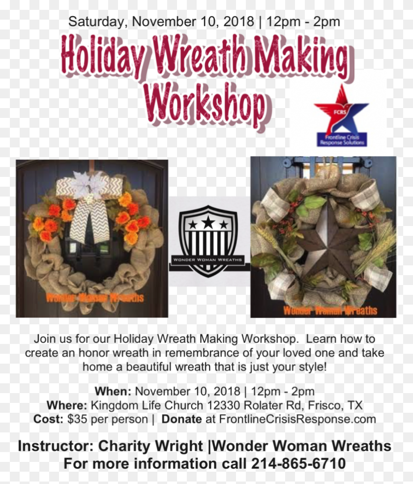 782x928 Holiday Wreath Making Workshop Flyer, Poster, Paper, Advertisement HD PNG Download