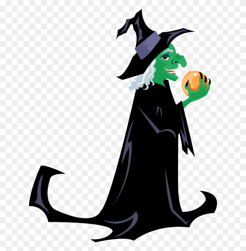643x795 Holidays Halloween Green Witch With Orb Green Witches Clipart, Performer, Magician HD PNG Download