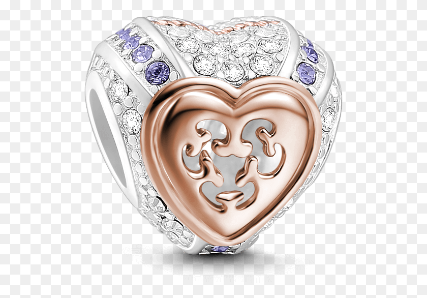 509x526 Hollow Heart Rose Gold Engagement Ring, Accessories, Accessory, Jewelry HD PNG Download