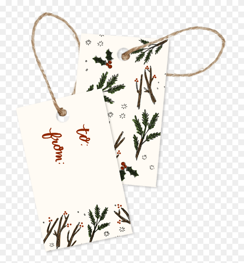 737x846 Holly Christmas Gift Tags Pack Of Paper, Clothing, Apparel, Robe HD PNG Download