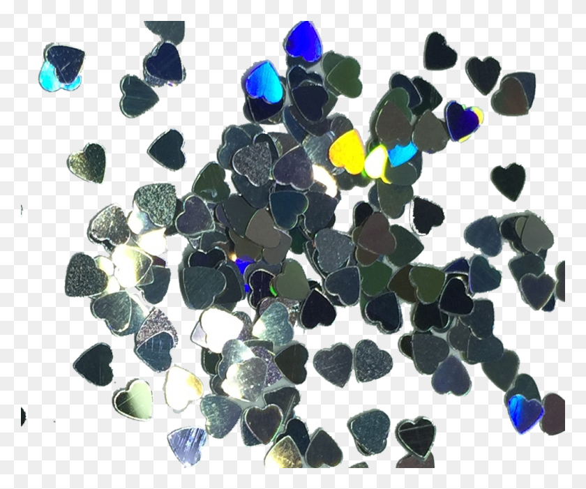 1000x823 Holo Silver Hearts Confetti Glitter Crystal, Paper, Rug, Lighting HD PNG Download