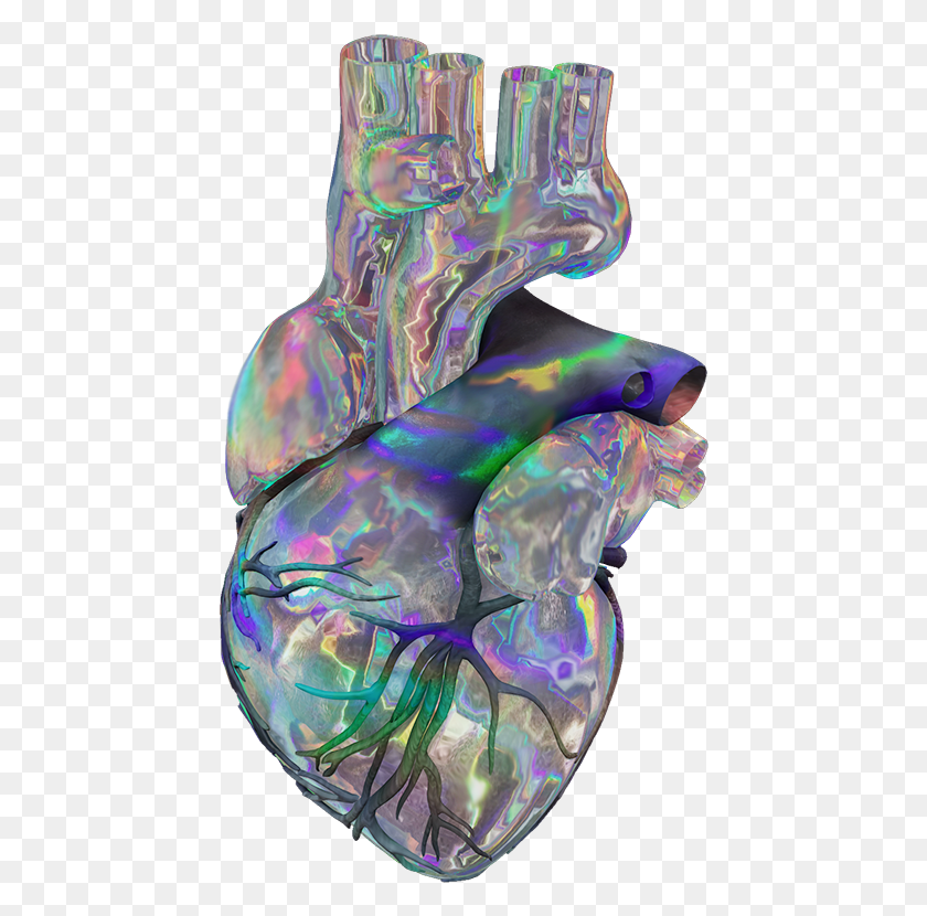 445x770 Holographic Heart Hologram, Ornament, Accessories, Accessory HD PNG Download