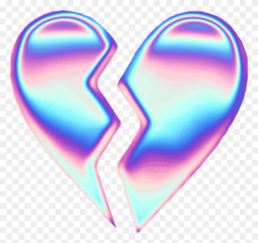 1024x960 Holográfico Holo Corazón Corazón Roto Tumblr Estético Emoji Holográfico, Plectro, Luz Hd Png