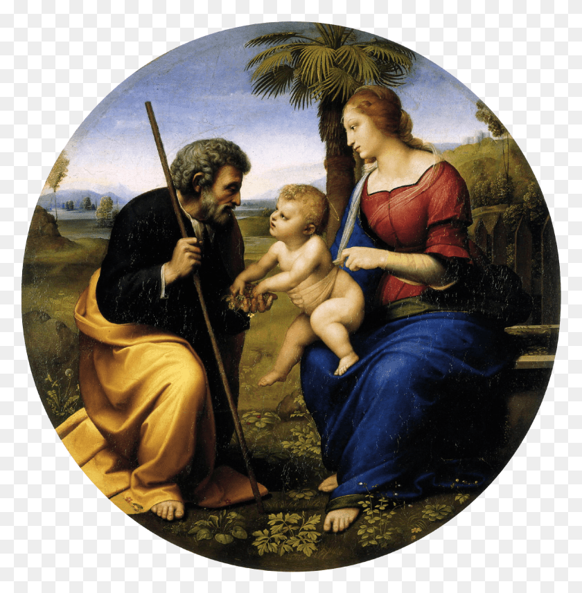 1568x1604 Holy Family Academy Raphael Holy Family With A Palm Tree, Person, Human, Disk HD PNG Download
