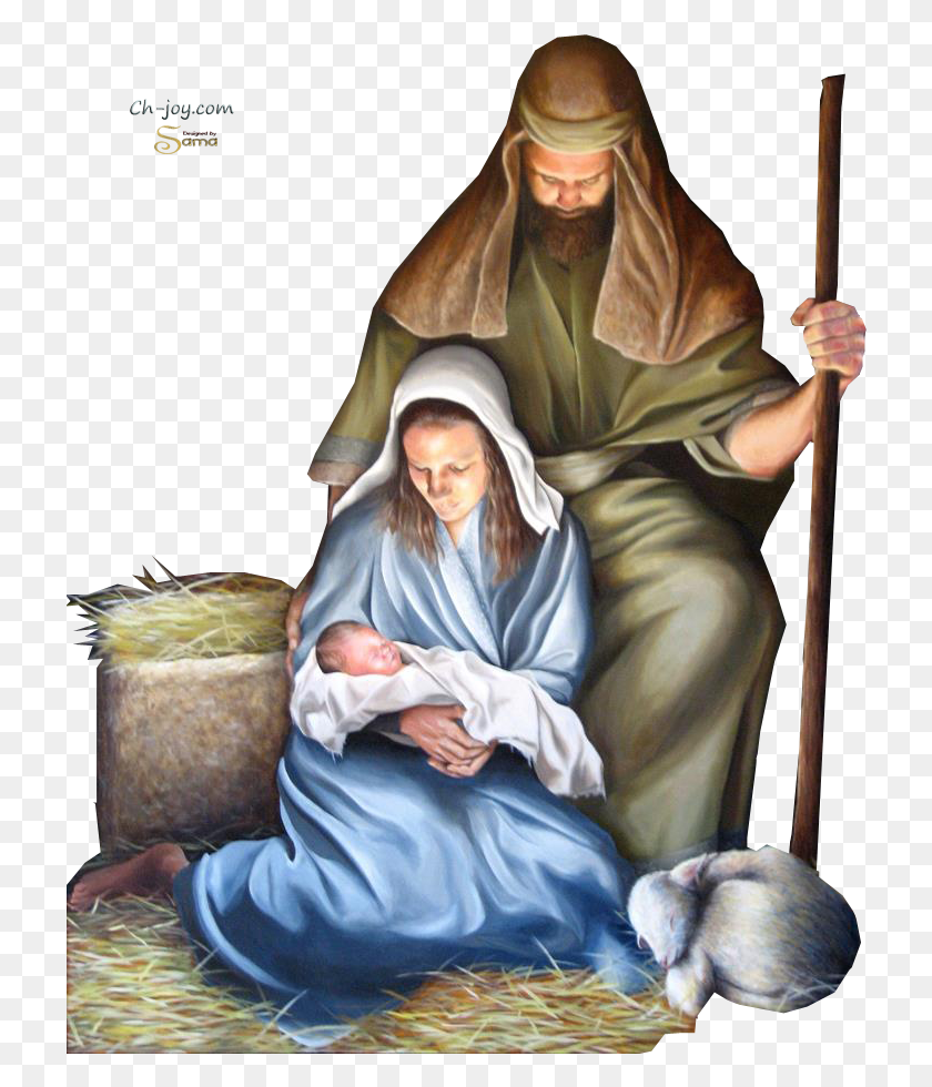 722x920 Sagrada Familia Y Escena De La Natividad Nacimiento De Jesús Clip Art, Persona, Humano, Ropa Hd Png