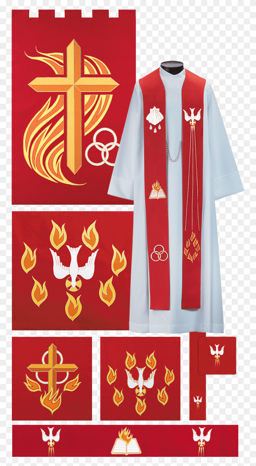 765x1469 Holy Fire Parament Set Emblem, Clothing, Apparel, Scarf Descargar Hd Png