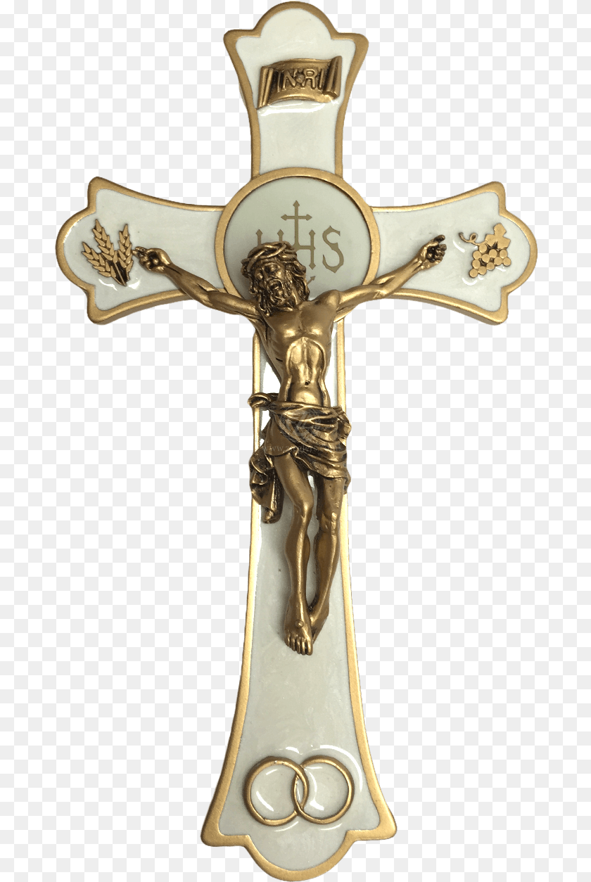 689x1254 Holy Mass Wedding Crucifix Gold U0026 Cream Papal Marriage Blessing 8 Crucifix, Cross, Symbol, Head, Person Transparent PNG
