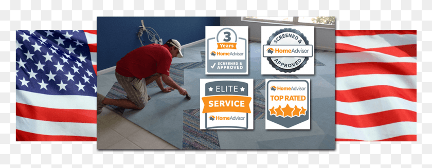 961x330 Home Advisor Pro Verified Home Advisor Top Rated, Person, Human, Flag HD PNG Download