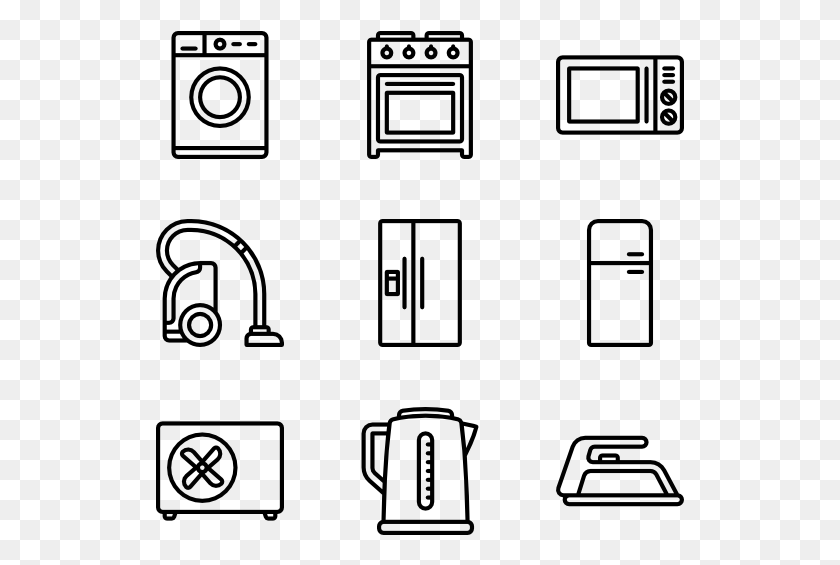 529x505 Home Appliance Set Home Appliances Icons, Gray, World Of Warcraft HD PNG Download