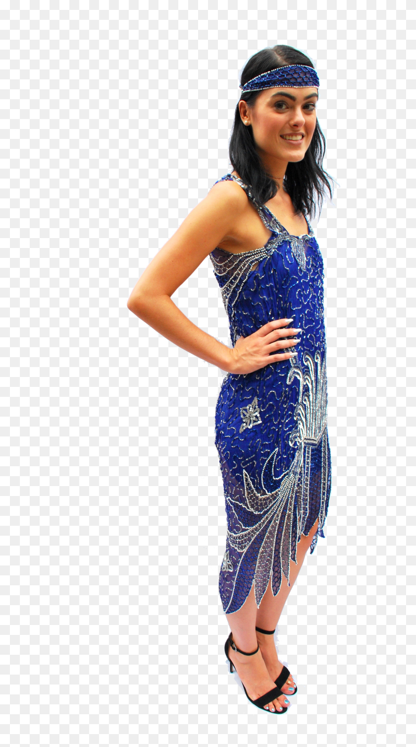 2084x3865 Home Clothing Original Vintage Blue Beaded Flapper Photo Shoot HD PNG Download