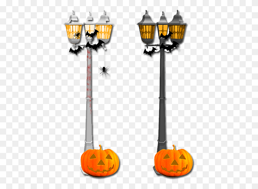 430x558 Home Festive Themes Halloween Halloween Lampost Jack O39 Lantern, Lamp Post, Lamp, Plant HD PNG Download