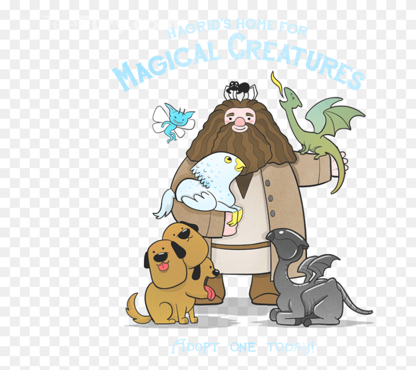 672x688 Home For Magical Creatures Tee Shirt Hagrid39s Home For Magical Creatures, Person, Human, Poster HD PNG Download