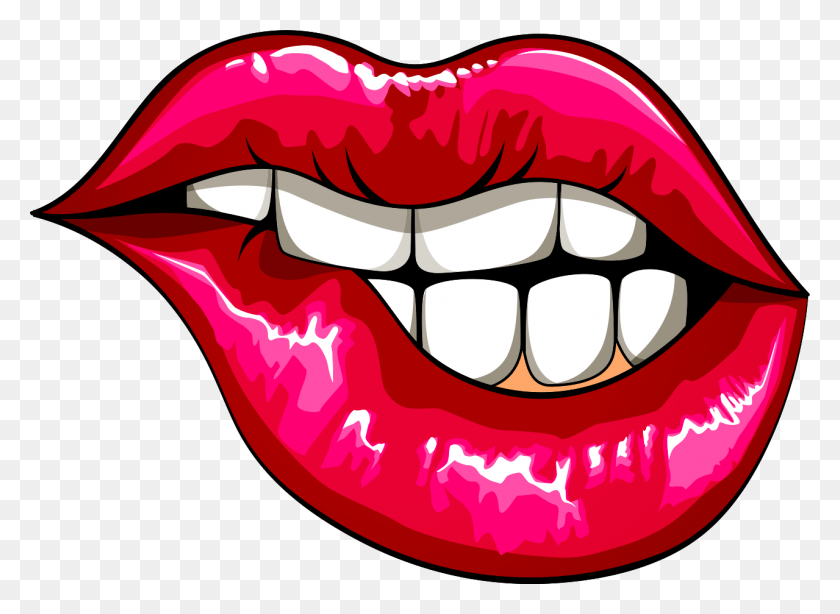 1279x909 Home Gt Printed Decals Gt Lips Gt Lips Decal Lip Bite, Teeth, Mouth, Sunglasses HD PNG Download