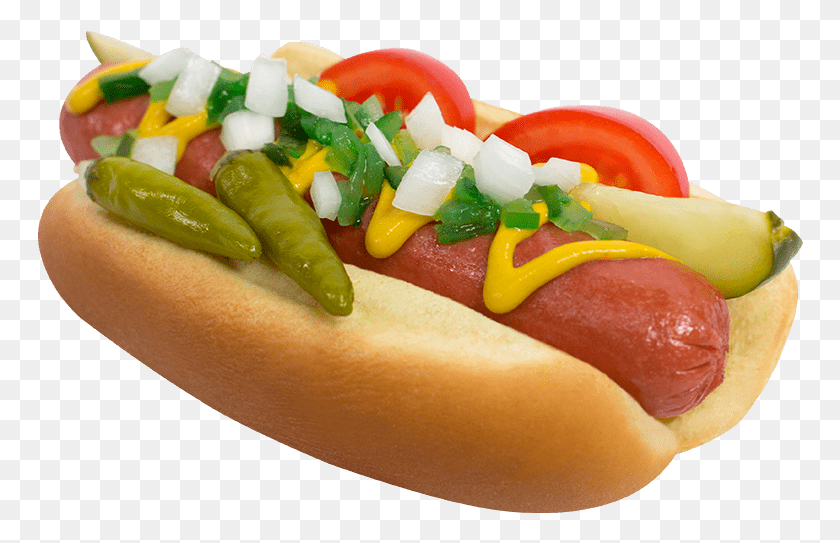 766x483 Home Market Foods Eisenberg Chicago Style Hot Dog Chicago Hot Dog, Food HD PNG Download
