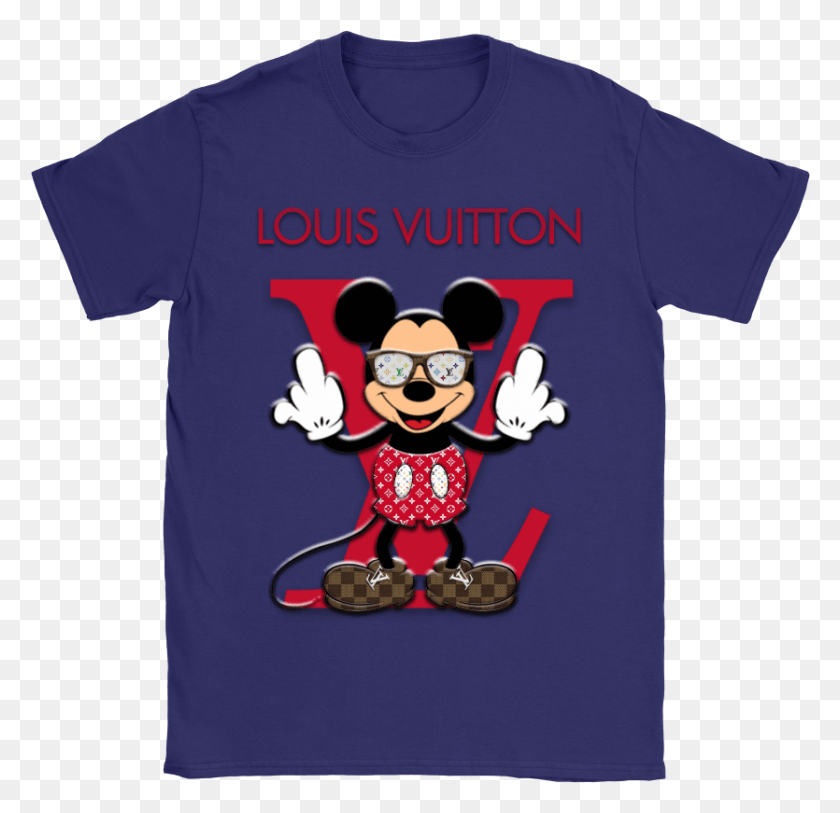 835x807 Home Products Louis Vuitton Mickey Mouse T Shirt, Clothing, Apparel, T-shirt HD PNG Download