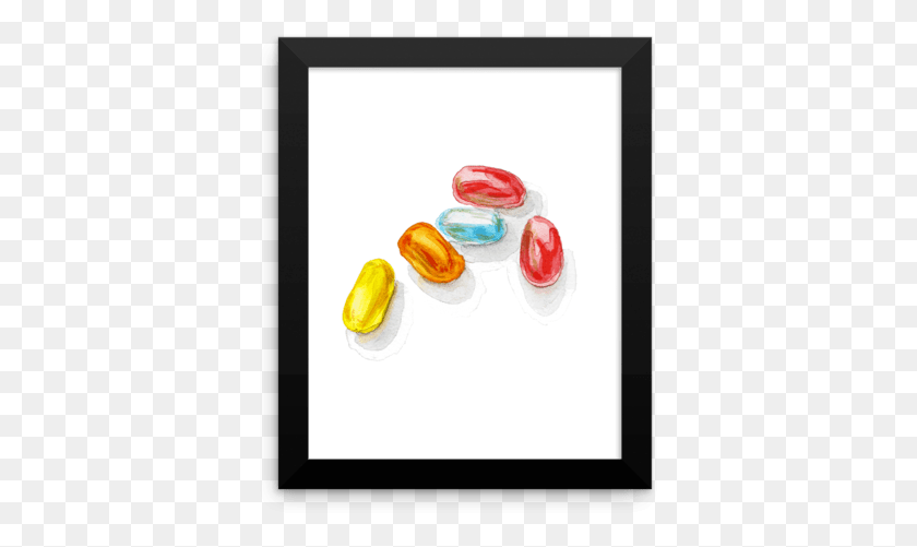 369x441 Home Shop Art Jelly Beans Framed Poster Macaroon, Medication, Pill, Food HD PNG Download