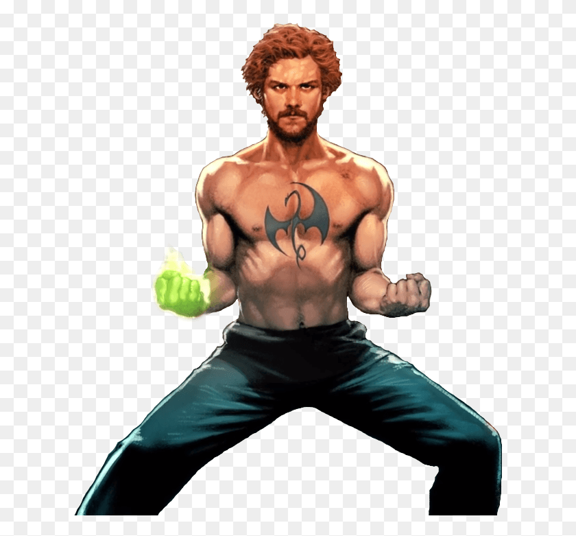 626x721 Home To Transparent Superheroes Finn Jones As Iron Colleen Wing Iron Fist Tattoo, Skin, Person, Human HD PNG Download