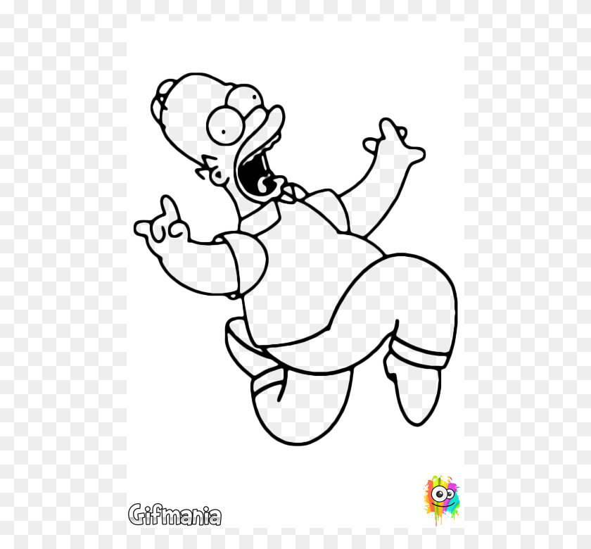 480x720 Homer Simpson Dibujos En Blanco Y Negro De Los Simpson, Stencil, Person Hd Png