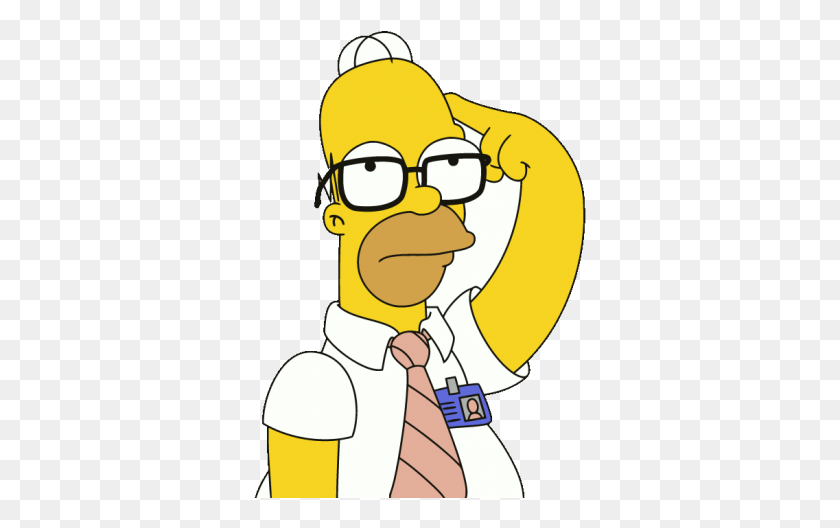 333x468 Homer Simpson Pensando Homer Simpson Thinking, Face, Sunglasses, Accessories HD PNG Download